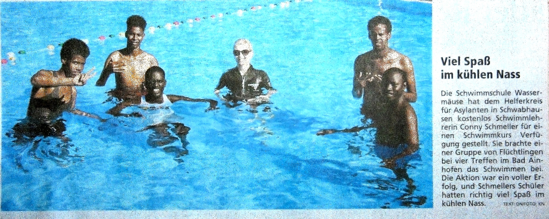 Schwimmkurs Asylanten Schwimmschule Wassermäuse